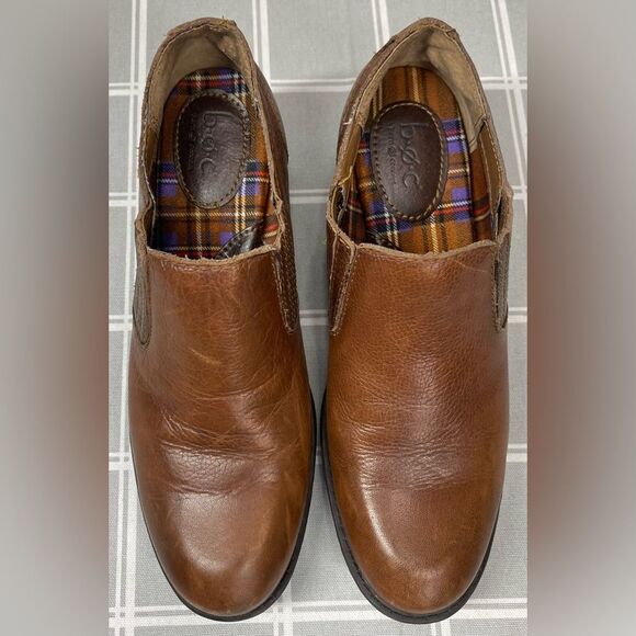 BOC Born Concept Brown Leather Slip on Boots Ankle Booties Womens Size 6 Shoes - Picture 9 of 15
